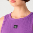 Camiseta de Tirantes de Canalé con Monologo Tejido  CALVIN KLEIN