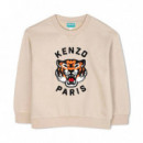 Sudadera de manga larga con estampado del logo de Cotton Tiger KIDS
