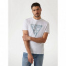 Ss Cn Triangle Tee Pure White  GUESS