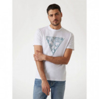Ss Cn Triangle Tee Pure White  GUESS