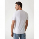 Ss Cn Triangle Tee Pure White  GUESS