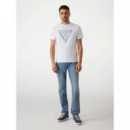 Ss Cn Triangle Tee Pure White  GUESS