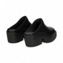 Zueco Plataforma Piel Negro  CAMPER