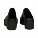 Zueco Plataforma Piel Negro  CAMPER