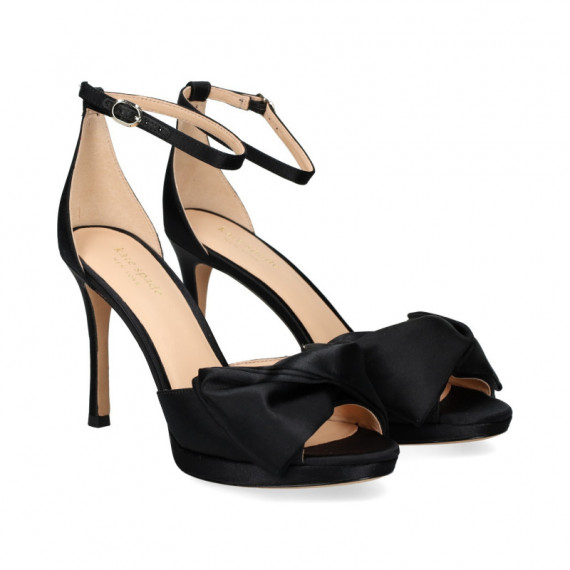 Sandalia Plataforma Lazo Saten Negro  KATE SPADE