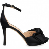 Sandalia Plataforma Lazo Saten Negro  KATE SPADE