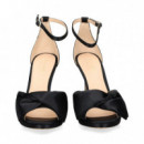 Sandalia Plataforma Lazo Saten Negro  KATE SPADE