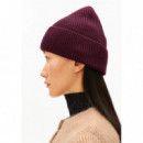 Gorros y Gorras Gorro ARMEDANGELS Nildaao de Algodón Orgánico Dark Cranberry