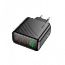 HOCO Adaptador Corriente 3XTIPO C/1XUSB 3.0 67W Negro CS27A