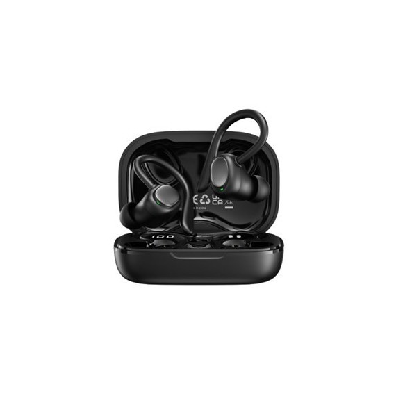 DEVIA Auricular BLUETOOTH con Soporte Oreja Pro 5 Tws Negro 30H Estcuhe de Carga
