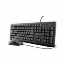 Teclado + Raton Tkm 250 Silencioso Resistente a la Caida de Liquidos TRUST