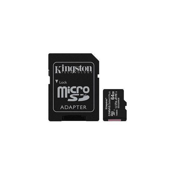 KINGSTON Tarjeta Memoria Micro Sd 64GB con Adaptador 100MB/S Clase 10