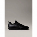 Retro Runner Sock Laceup Lth Triple Black  CALVIN KLEIN