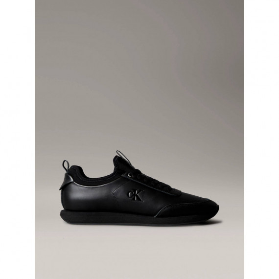 Retro Runner Sock Laceup Lth Triple Black  CALVIN KLEIN