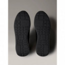 Retro Runner Sock Laceup Lth Triple Black  CALVIN KLEIN