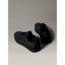 Retro Runner Sock Laceup Lth Triple Black  CALVIN KLEIN