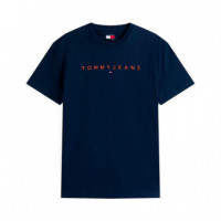 Camiseta con Logo Lineal Bordado  TOMMY HILFIGER