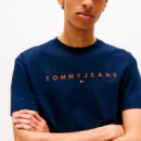 Camiseta con Logo Lineal Bordado  TOMMY HILFIGER