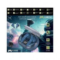 SAMI Auricular BLUETOOTH Gaming RS-12439 Azul 6H IPX4 con Estuche de Carga Cancelacion de Ruido