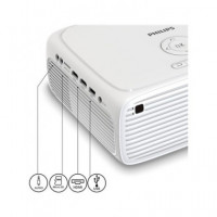 PHILIPS Proyector Led Neopix 200 200LM hasta 80"/HDMI/5W/MICRO Sd/jack 3.5MM/FULL Hd/usb Alimentacio