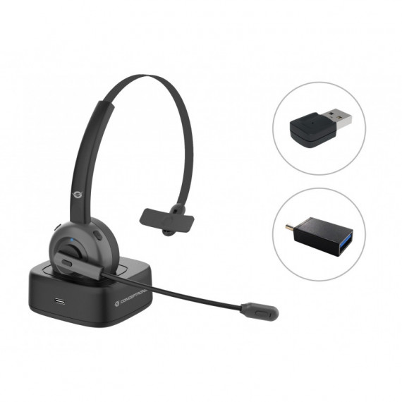 CONCEPTRONIC Auricular BLUETOOTH con Base de Carga Adaptador BLUETOOTH Incluido POLONA03BDA