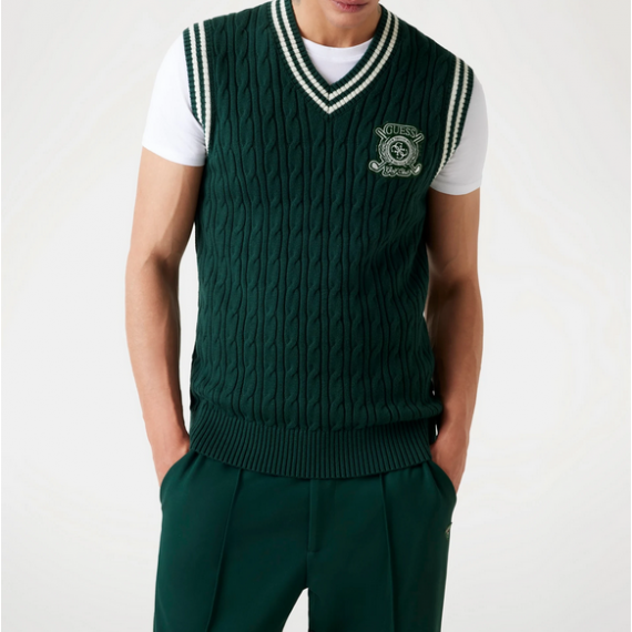 Chaleco Punto GUESS Trenzado Verde