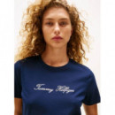 Script Reg C-nk Ss T-shirt Dark Night Na  TOMMY HILFIGER