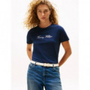 Script Reg C-nk Ss T-shirt Dark Night Na  TOMMY HILFIGER