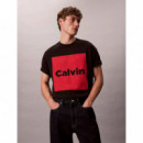 Ss 16S Io Calvin Box Graphic Tee Black  CALVIN KLEIN