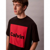 Ss 16S Io Calvin Box Graphic Tee Black  CALVIN KLEIN