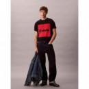 Ss 16S Io Calvin Box Graphic Tee Black  CALVIN KLEIN