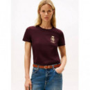 Gold Crest Reg Ss Tee Deep Burgundy  TOMMY HILFIGER