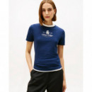 Varsity Crest Slim Ss Tee Dark Night Nav  TOMMY HILFIGER