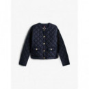 G/button Quilted Reg Lady Jacket Dark Ni  TOMMY HILFIGER