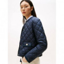 G/button Quilted Reg Lady Jacket Dark Ni  TOMMY HILFIGER