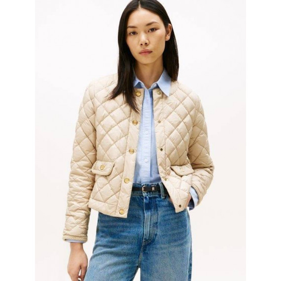 G/button Quilted Reg Lady Jacket Silt  TOMMY HILFIGER
