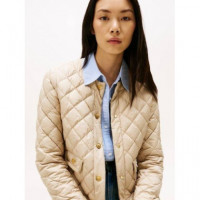 G/button Quilted Reg Lady Jacket Silt  TOMMY HILFIGER