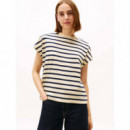 Gold Button Ss Tee Country Ivory/ Dark N  TOMMY HILFIGER