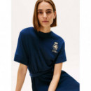 Gold Crest Belted Tee Dress Dark Night N  TOMMY HILFIGER