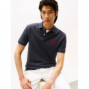 Heather Crest Reg Polo Heathered Blue  TOMMY HILFIGER