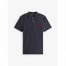 Heather Crest Reg Polo Heathered Blue  TOMMY HILFIGER