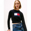 Tjw Sparkle Flag Sweater Ext Black  TOMMY JEANS
