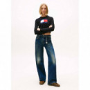 Tjw Sparkle Flag Sweater Ext Black  TOMMY JEANS