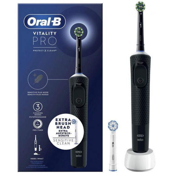 Oral-b Vitality Pro Cepillo Eléctrico Negro + 2 Recambios  BRAUN