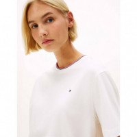 Rwb Pique C-nk Ss Tee Ecru  TOMMY HILFIGER