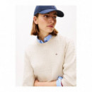 Co Cable Fine Gg C-nk Ls Sweater Htr Oat  TOMMY HILFIGER