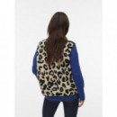 Chaleco Corto VERO MODA Oatmeal Black Leo