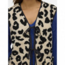 Chaleco Corto VERO MODA Oatmeal Black Leo