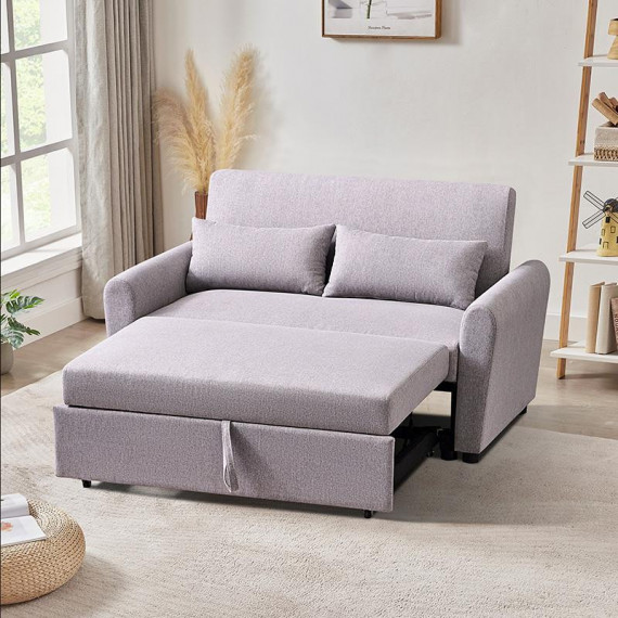 Sofá Cama Gris 2 Asientos MOMI 146X88X87 Cm