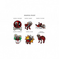 Set de 6 pins Dogpool Deadpool Marvel